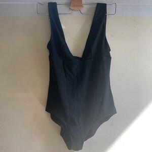 Deep V one piece swimsuit